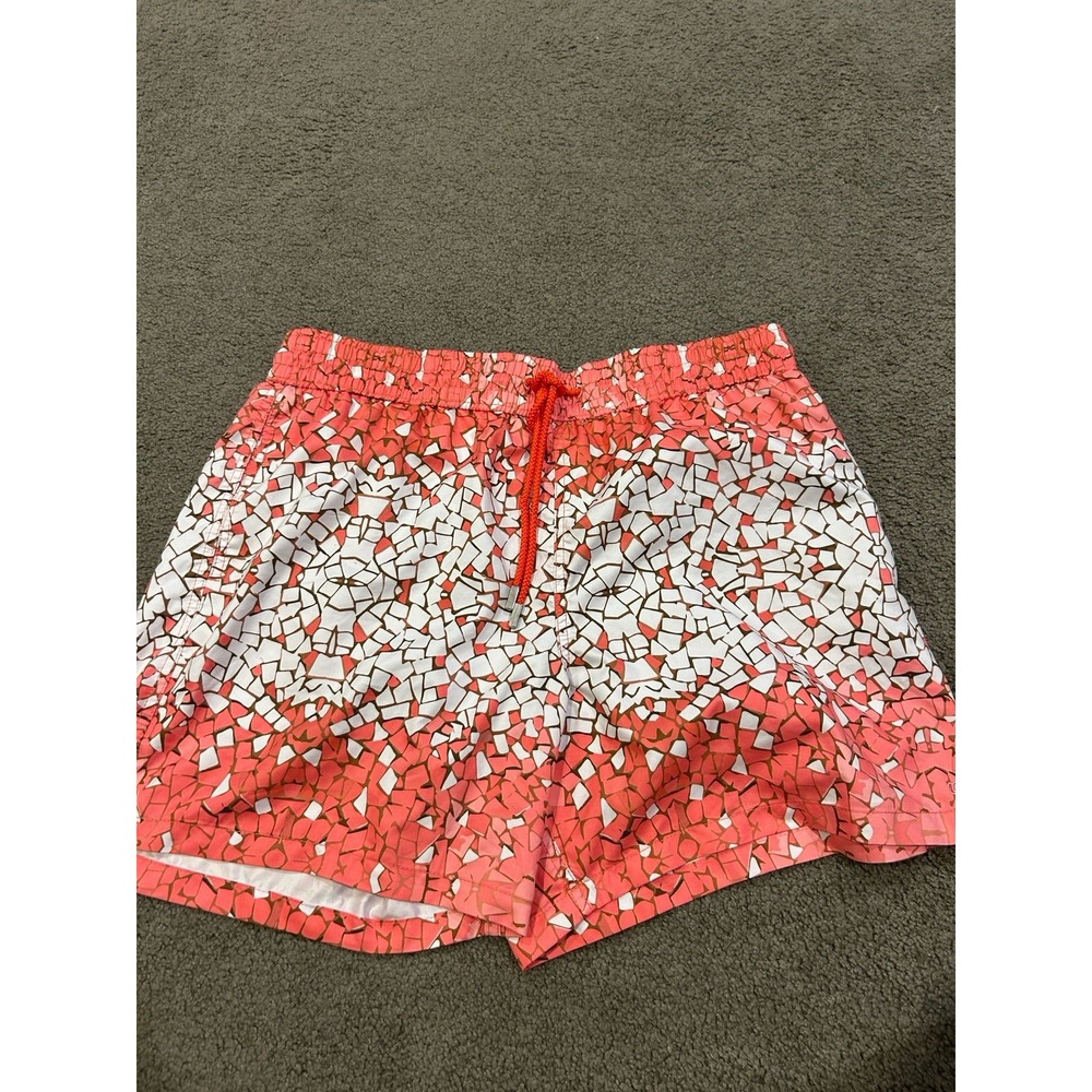 RARE Le Club Mens Swim Trunks Size 2XL Lilac Orange‎ Printed Lined Beach Swim